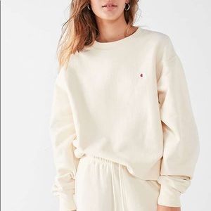 Cream Champion Crewneck Sweater